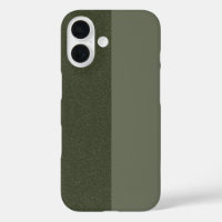 Split Moss Green iPhone 16 Case – Matte & Glitter