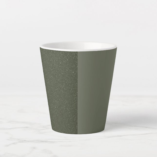 Split Moss Green Latte Mug – Customisable (Front)