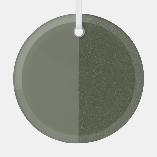 Split Moss Green Ornament – Customisable Design (Front)