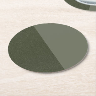 Split Moss Green Paper Coaster (Customisable)