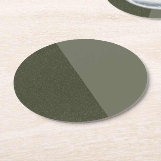 Split Moss Green Paper Coaster (Customisable) (Angled)