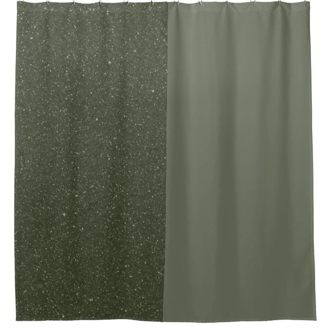 Split Moss Green Shower Curtain – Customisable (Front)