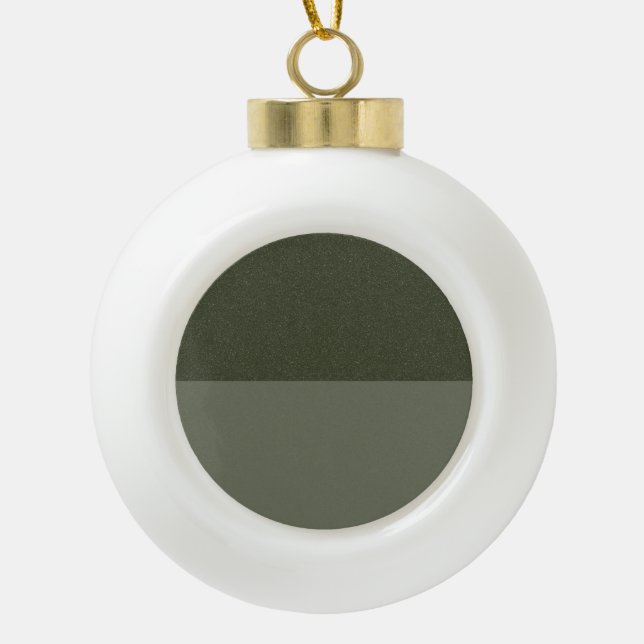 Split Moss Green Textured Ornament – Customisable (Front)