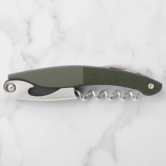 Split Moss Green Waiter Corkscrew – Customisable (Front)
