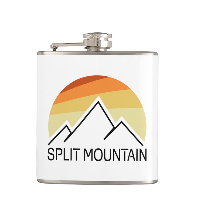 Split Mountain California Retro Hip Flask (Front)