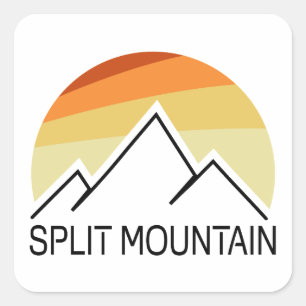 Split Mountain California Retro Square Sticker