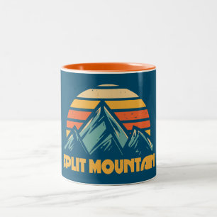 Split Mountain California Retro Turquoise Two-Tone Coffee Mug