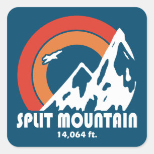 Split Mountain California Sun Eagle Square Sticker