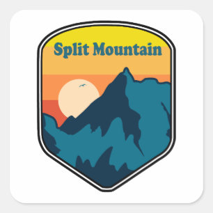 Split Mountain California Sunrise Square Sticker