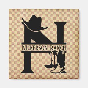 Split 'N' Cowboy Monogram Magnet