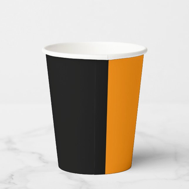 Split Orange and Black Halloween  Paper Cups (Right)