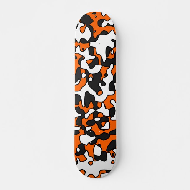 Split Orange Camo Deck Skateboard (Front)