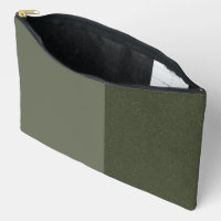 Split-Panel Moss Green Custom Pouch