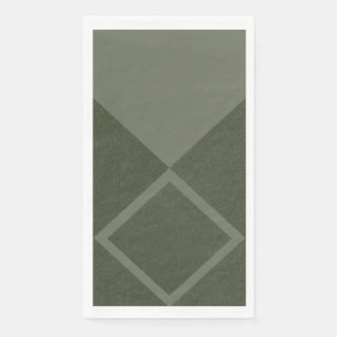 Split Peak + Framed Diamond Napkin in Moss Green