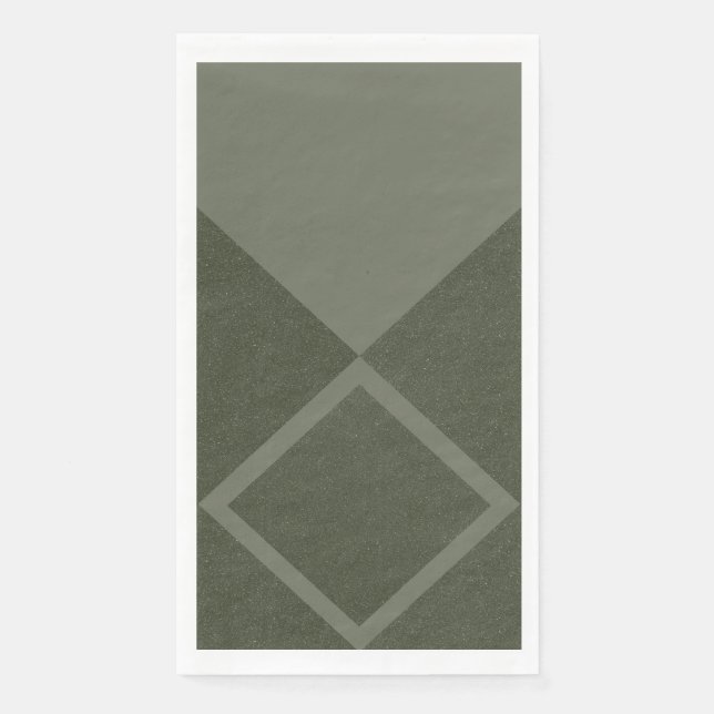 Split Peak + Framed Diamond Napkin in Moss Green (Front)