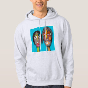 "Split Personalities" Abstract Face Art Hoodie