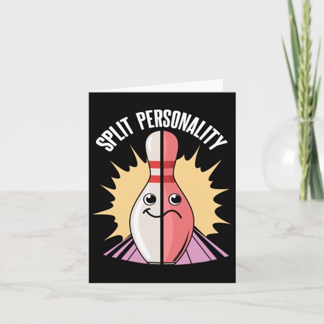 Split Personality Bowling Pin  Card (Front)