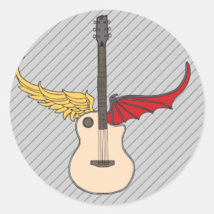 Split Personality Guitar Classic Round Sticker