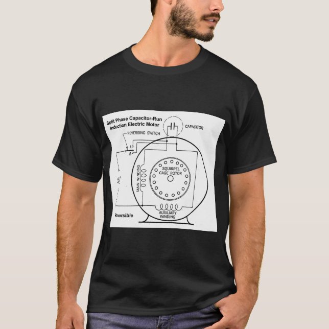 Split-Phase Induction Motor Diagram T-Shirt (Front)