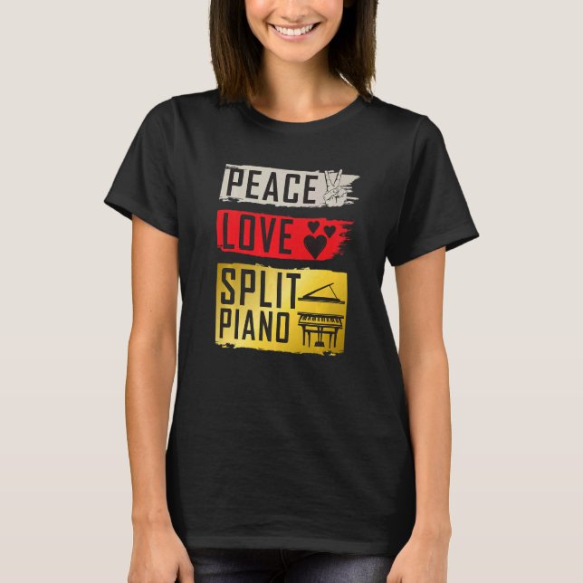 Split Piano Musical Instrument Pianists Split Pian T-Shirt (Front)