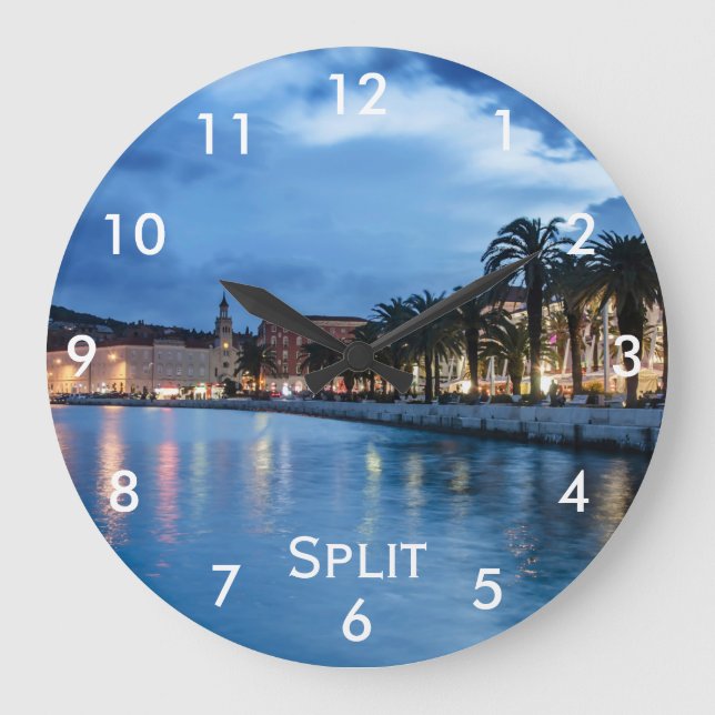 Split promenade in Croatia Large Clock (Front)