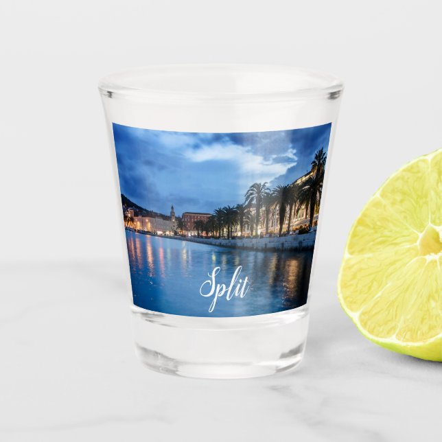 Split promenade in Croatia Shot Glass (Front)