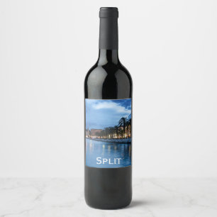 Split promenade in Croatia Wine Label
