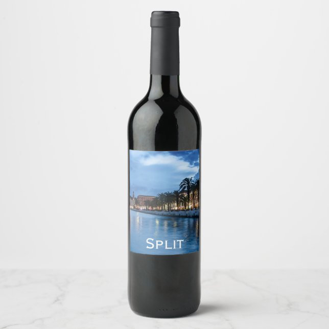 Split promenade in Croatia Wine Label (Front)