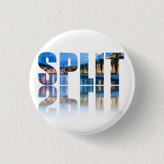 Split promenade text in Croatia 3 Cm Round Badge (Front)