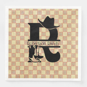 Split 'R' Cowboy Monogram Napkin