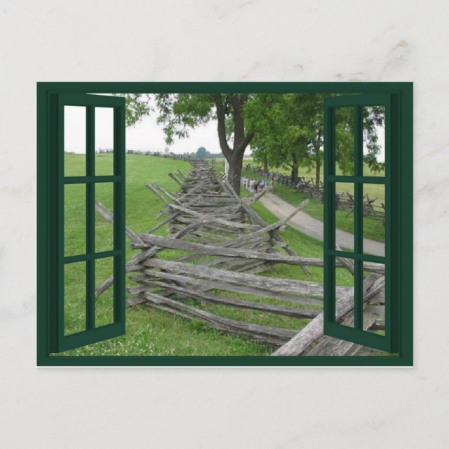 Split Rail Fence Scenic Window Postcard (Front)