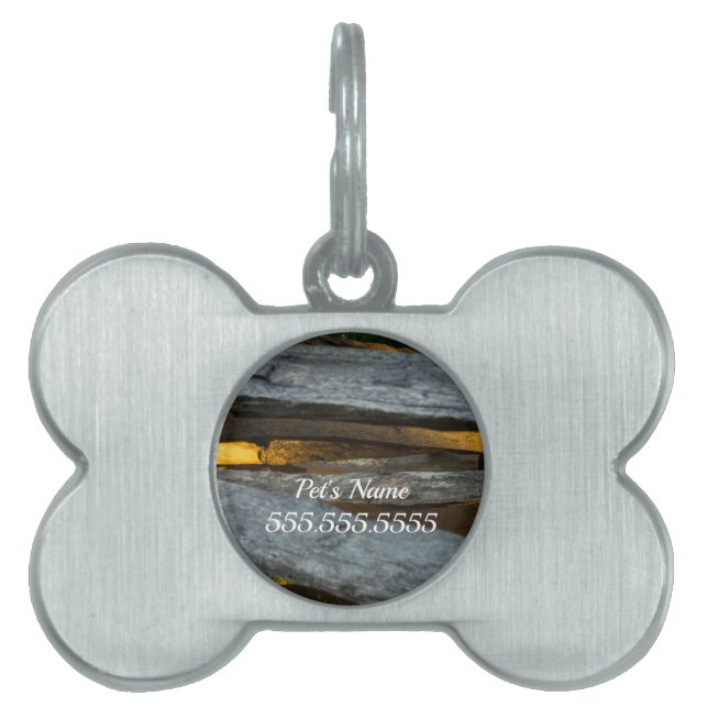 Split Rail Texture Pet Name Tag (Front)