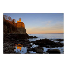Split Rock Lighthouse at sunset near Two