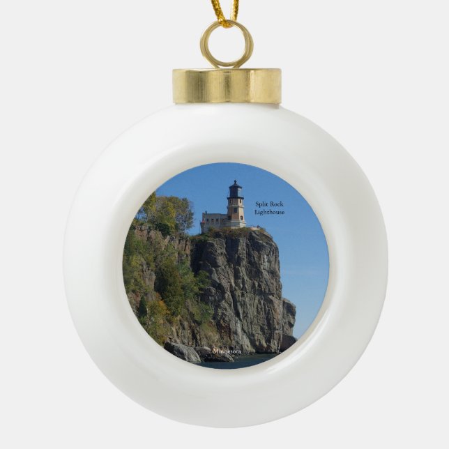 Split Rock Lighthouse from beach ornament (Front)