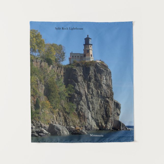 Split Rock Lighthouse from beach tapestry (Front)