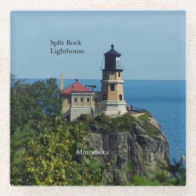 Split Rock Lighthouse glass coasters (Front)