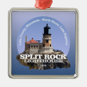 Split Rock Lighthouse Metal Tree Decoration