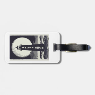 Split Rock Lighthouse Minnesota Moon Luggage Tag