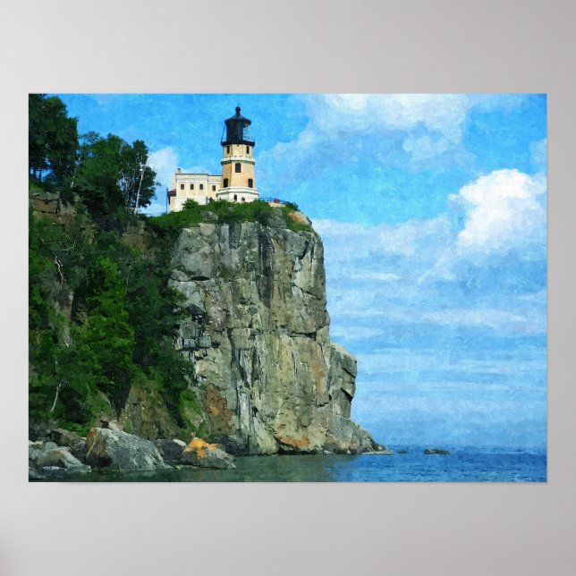Split Rock Lighthouse- Oil Paint Print (Front)