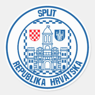 Split Round Emblem Classic Round Sticker