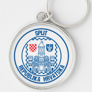 Split Round Emblem Key Ring