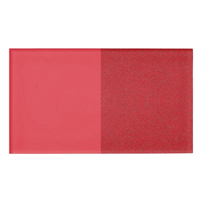 Split-Texture Tomato Red Name Tag – Customisable (Front)