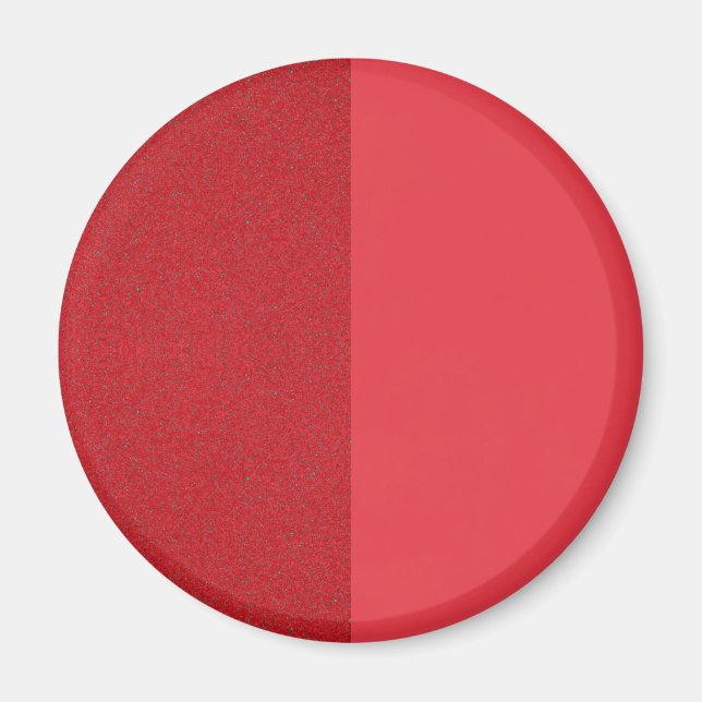 Split-Texture Tomato Red Round Fridge Magnet (Front)