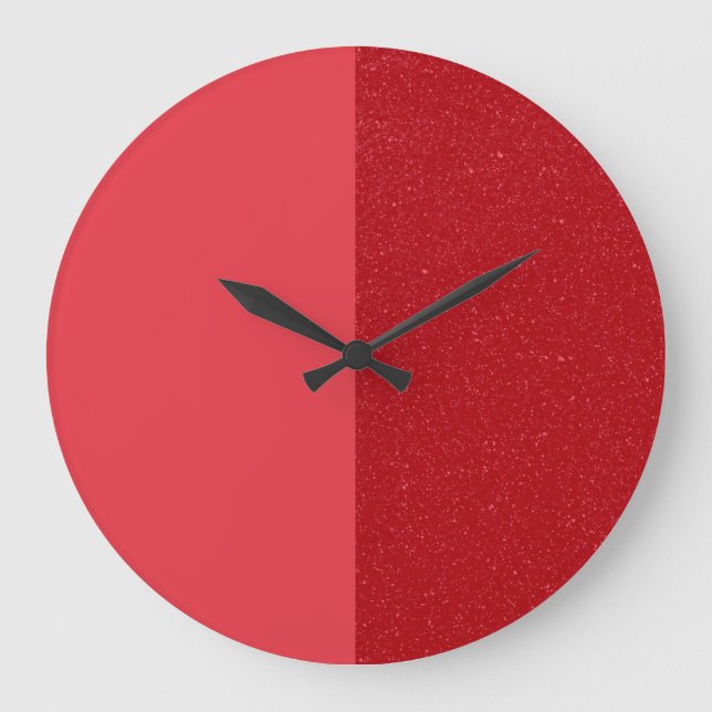 Split Tomato-Red Dual-Finish Wall Clock (Custom) (Front)