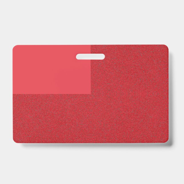 Split Tomato Red Textured ID Badge – Customisable (Front)