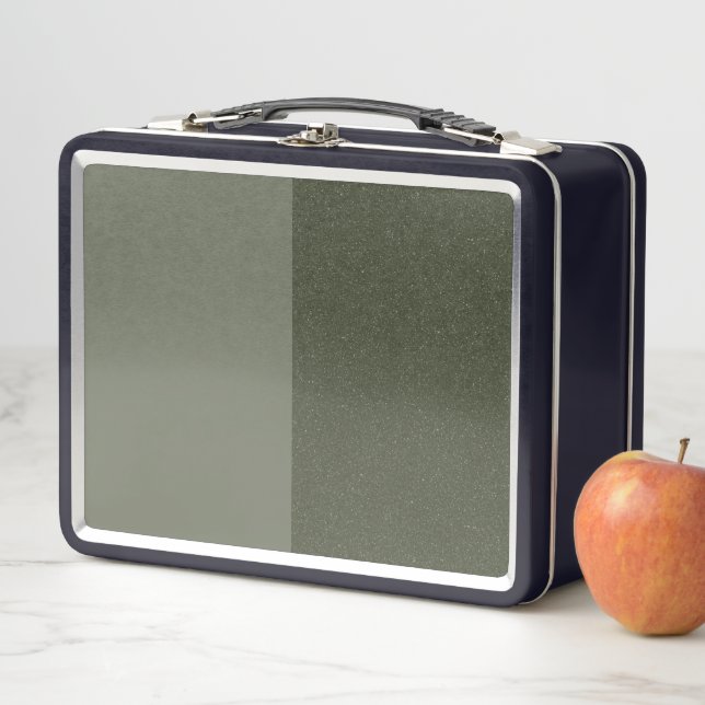 Split-Tone Modern Green Metal Lunchbox – Customise (In Situ)