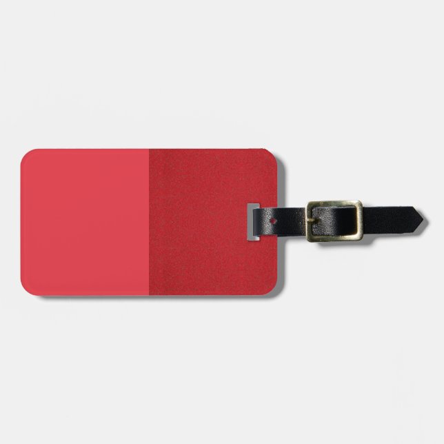 Split Tone Red Luggage Tag (Matte + Textured) (Front Horizontal)
