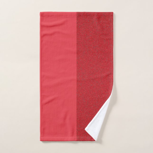 Split-Tone Tomato Red Hand Towel – Customisable (Hand Towel)
