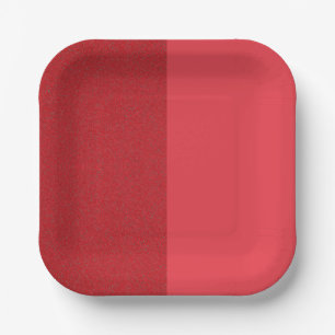 Split-Tone Tomato Red Paper Plate – Customisable