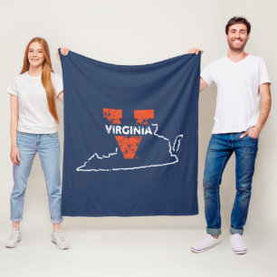 Split V Virginia State Love Fleece Blanket